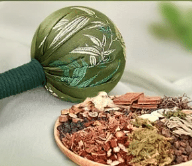 tapping the eight hollows herbal hammer with ingredients.